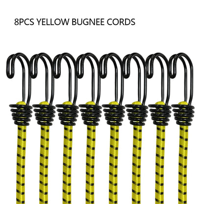 8Pcs 60cm Elastic Straps Bungee Cords with Hooks for Luggage Car Bike