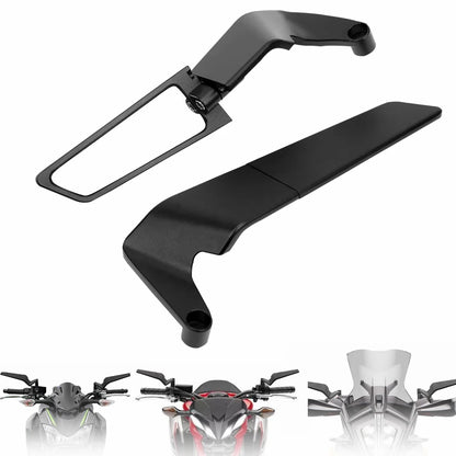 Adjustable Motorcycle Wind Wing Side Mirror Deflectors Rearview Mirror Mount