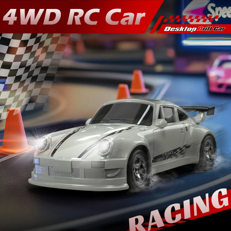 RC Drift Car 1:64 Remote Control Racing Toy 4WD LED Lights