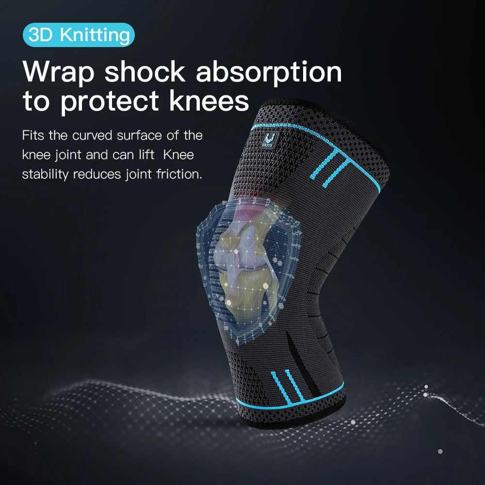 Compression Knee Brace Sleeve Elastic Support Pad for Gym Running Basketball