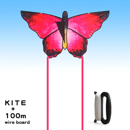 Butterfly Kites Red 100m String for Adults and Kids Outdoor Flying