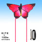 Butterfly Kites Red 100m String for Adults and Kids Outdoor Flying