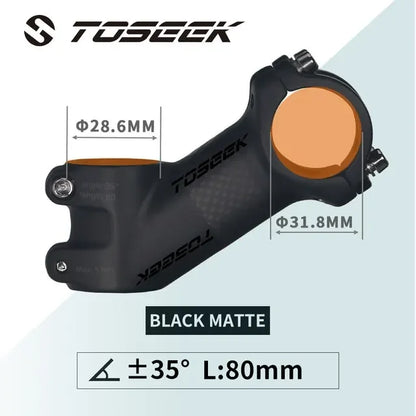 TOSEEK Carbon MTB Handlebar Stem 31.8mm 10/17/25/35 Degree Bike Stem