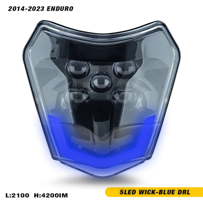 POWERZONE KTM EXC SXF XCW Headlight for Dirt Bike Enduro Motocross 2014-2023