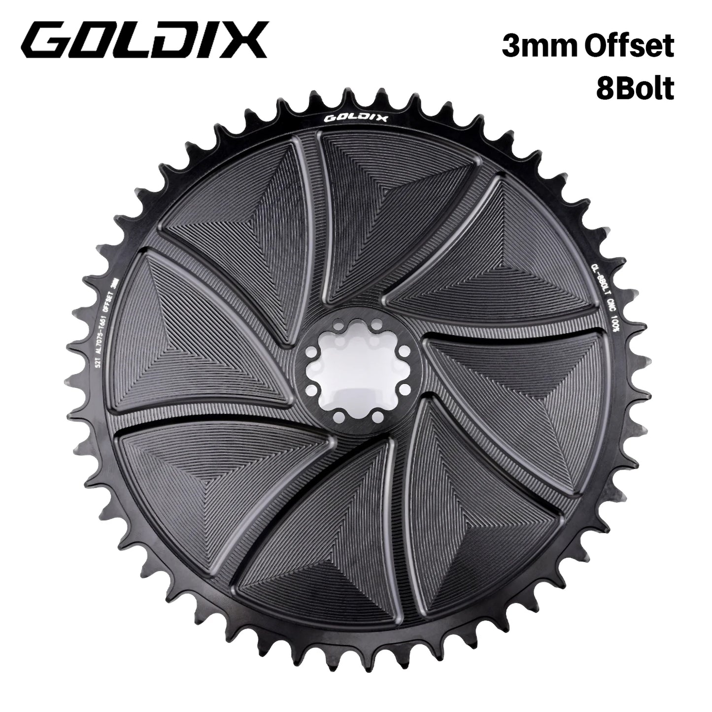 GOLDIX 8-Bolt AERO Chainring Narrow Wide CNC for SRAM 8-Bolt Crankset