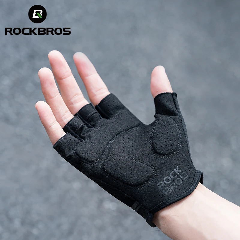 ROCKBROS Cycling Gloves Half-Finger Shockproof Breathable High-Elastic Summer Bike Gloves