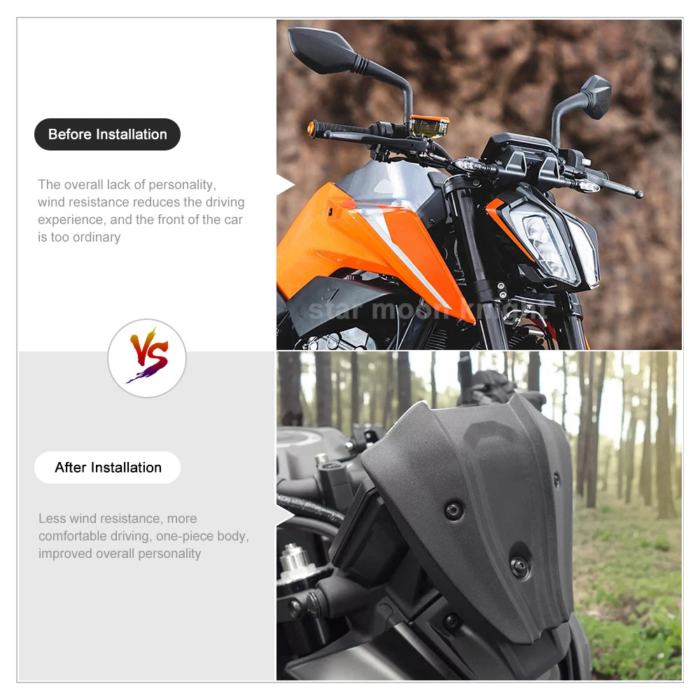 For KTM Duke 790 Mini Windshield Windscreen Fly Screen Deflector 2018-2025