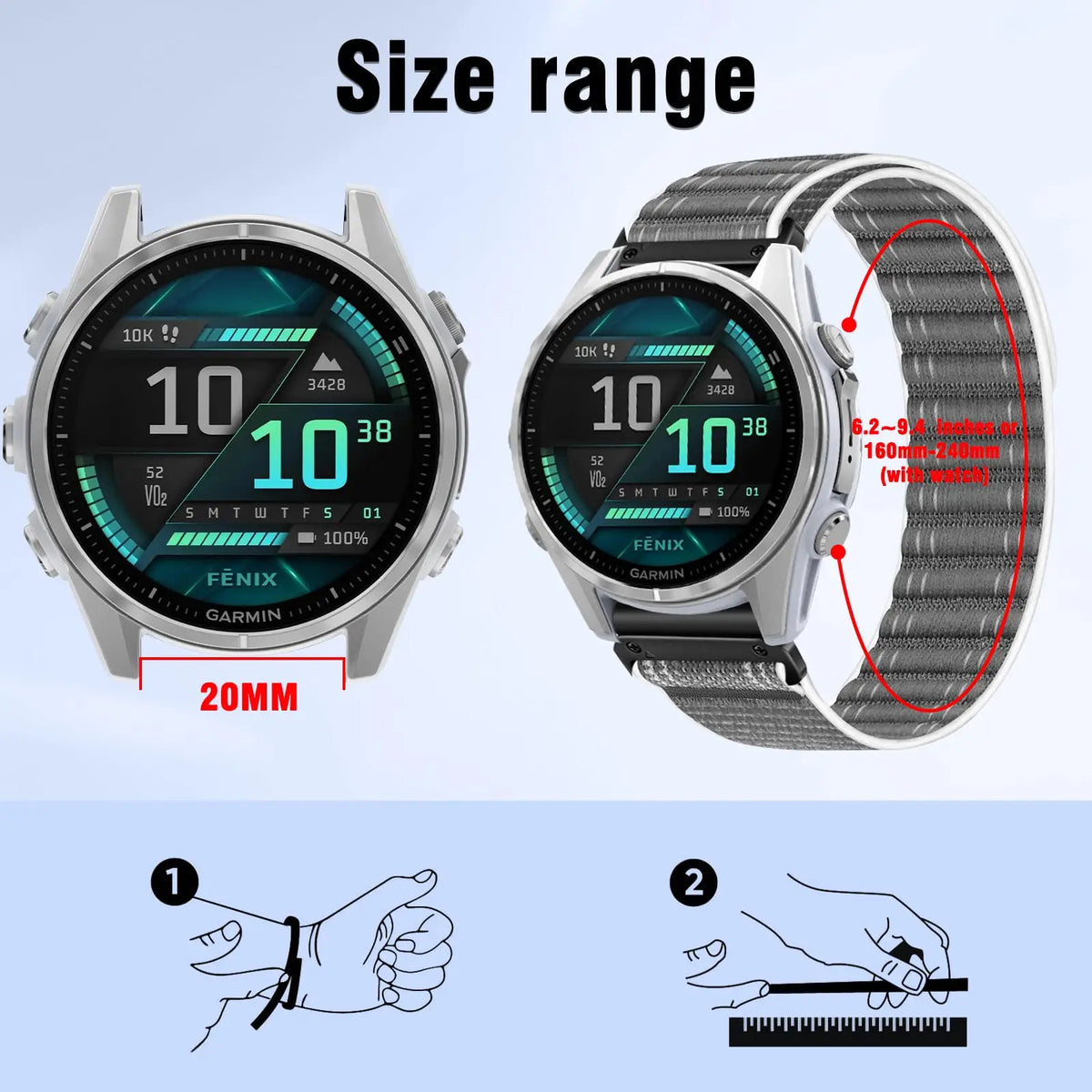 Nylon Strap for Garmin Fenix 8 7 6 5 QuickFit 20mm 22mm 26mm Watch Band