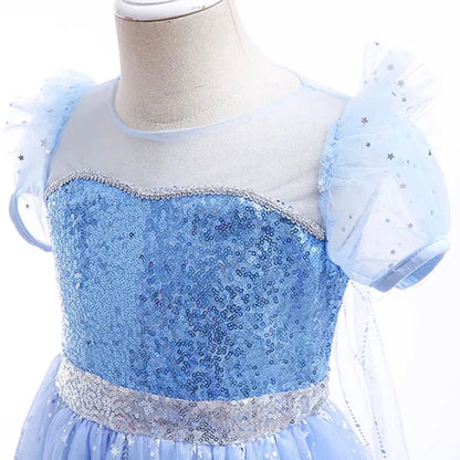 Disney Elsa Role Playing Dress Light Up Kids Halloween Frozen Carnival Apparel Girls Birthday Elsa Princess Glowing Vestidos-EXPROTAS