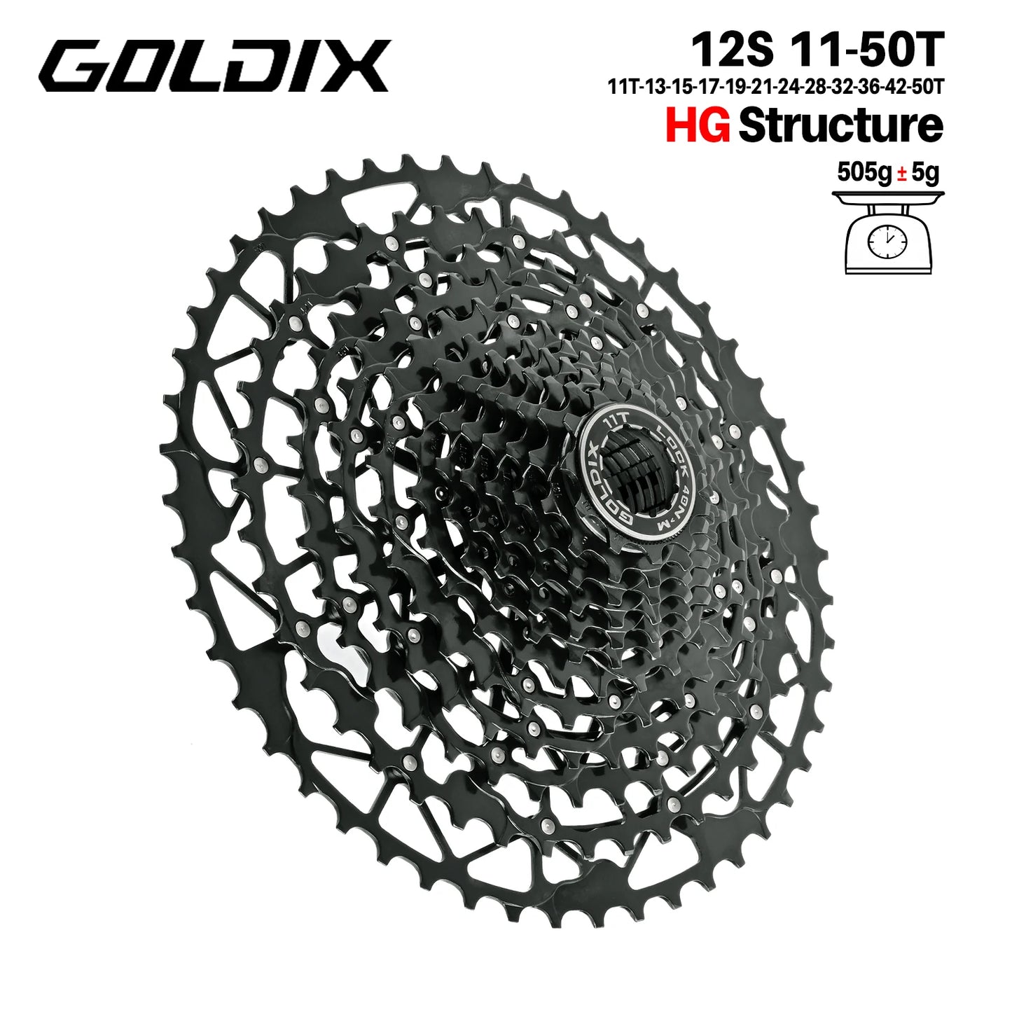 GOLDIX Mountain Bike Cassette 9 10 11 12 13 Speed HG Carbon Steel - EXPROTAS