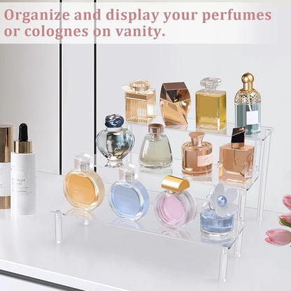 Acrylic Display Stand 1-4 Tier Transparent Shelf for Cupcake Perfume Doll