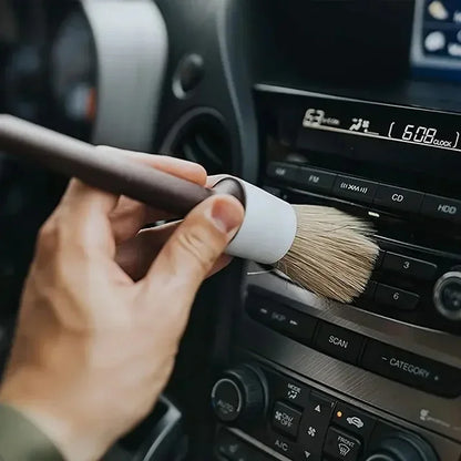 3PCS Interior Detail Brush Set Boar Hair Bristle Car Cleaning Brushes