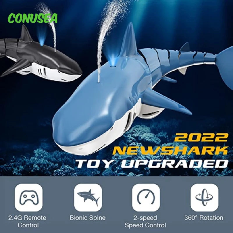 Smart Rc Shark whale Spray Water Toy Remote Controlled Boat ship Submarine Robots Fish Electric Toys for Kids Boys baby Children-EXPROTAS