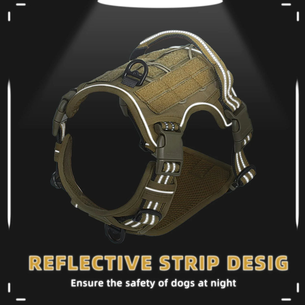 Tactical Dog Harness Adjustable No Pull Reflective Vest for Medium Large Dogs