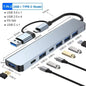 4K HDMI Adapter USB C Hub 8In1 with RJ45 SD TF Card Reader PD Charge