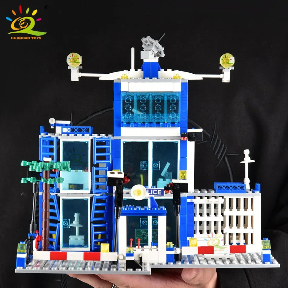 HUIQIBAO 753PCS City Police Station Building Blocks Set Boys DIY Car Figures Bricks Educational Toys For Children Adult Gift-EXPROTAS