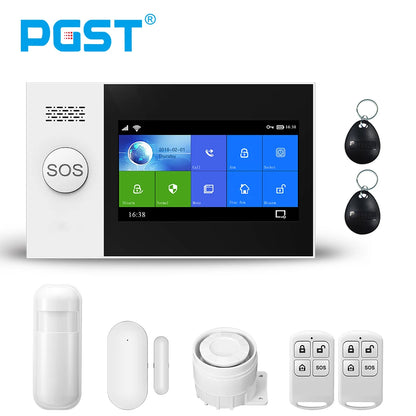 PGST PG-107 Tuya Wireless Home WIFI GSM Home Security With Motion Detector Sensor Burglar Alarm System APP Control Support Alexa-EXPROTAS