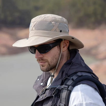 Fishing Hat UV Protection Wide Brim Summer Cap Men Outdoor Hiking