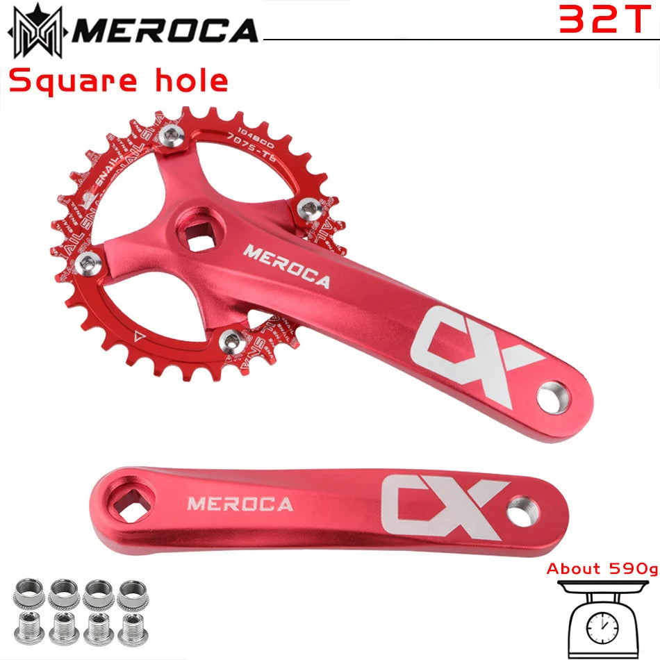 104BCD MTB Crankset 170mm Aluminum Square Taper 32T-42T Chainring