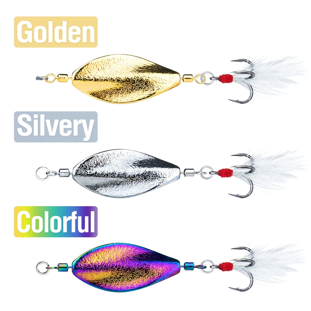 3Pcs Spoon Fishing Lure Metal Baits for Trout Bass 5g 7g 10g 15g