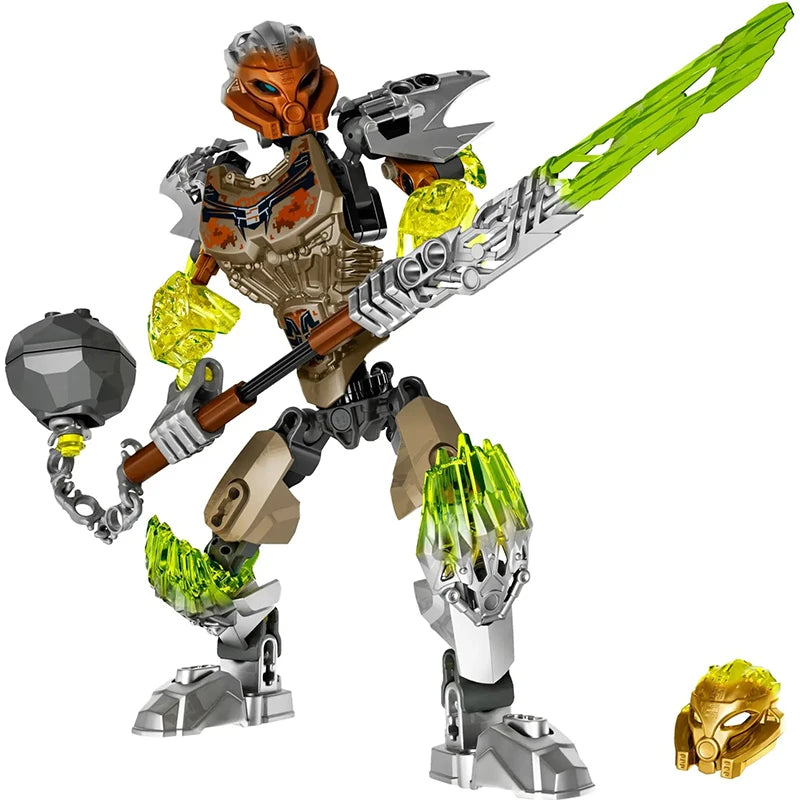 Superheroes Bionicle Golden Mask Robot Mecha Building Blocks Bricks Boys Toys