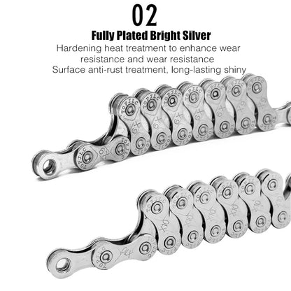 MTB Road Bike Chain with Missing Link 8 9 10 11 12 Speed Options Available
