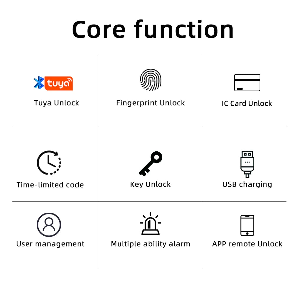 RAYKUBE Tuya BLE Fingerprint Door Lock Digital Electronic Lock with Password/Key/IC Card/ Smartlife/ Tuya APP Unlock-EXPROTAS