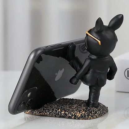 French Bulldog Phone Holder Cute Dog Statue Figurine Home Office Desk Decor