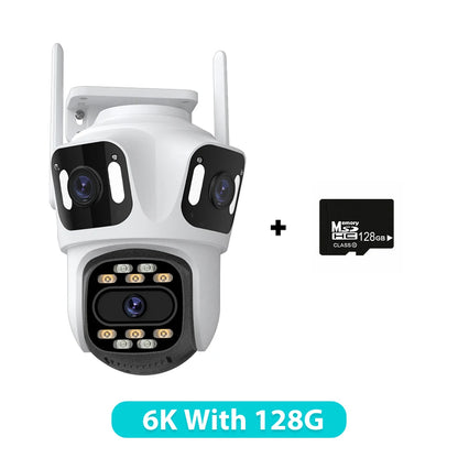 Three Lens PTZ IP Camera Outdoor 6K HD Three Screen WiFi Security Camera Auto Tracking 4K Dual Len Wirelss CCTV Camera iCsee-EXPROTAS