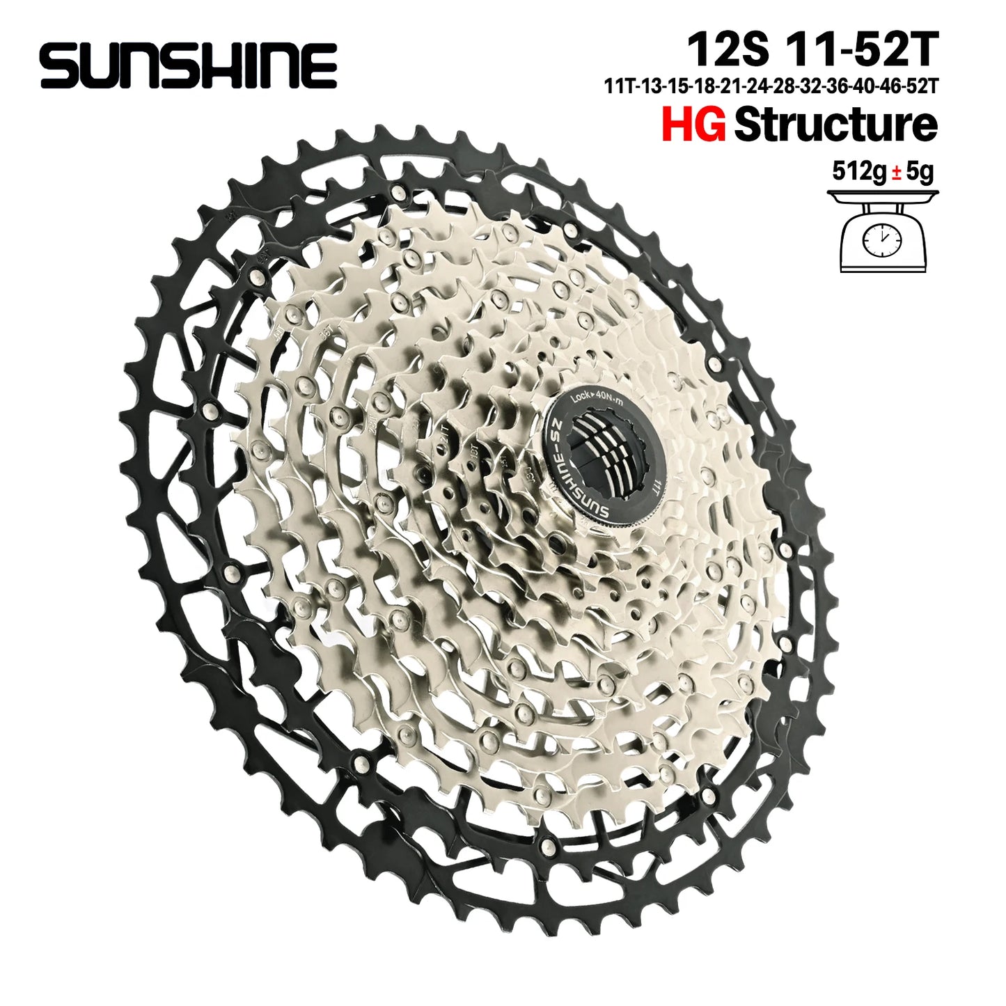 SUNSHINE Ultralight Carbon Steel Bicycle Cassette 9/10/11/12/13 Speed HG Sprocket MTB