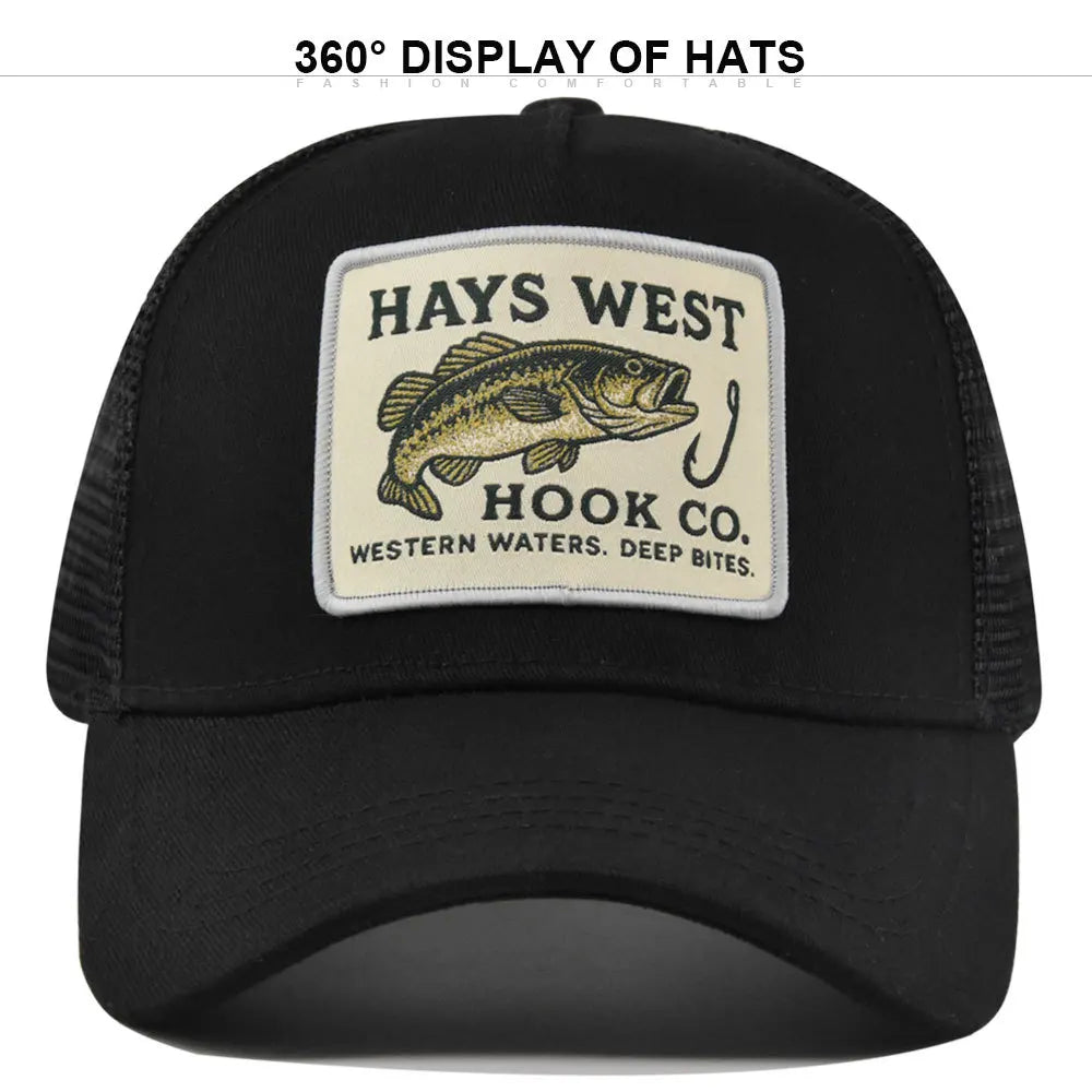 Mesh Fishing Cap Snapback Trucker Hat Breathable Unisex Outdoor