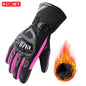 SUOMY Winter Motorcycle Gloves Waterproof Warm Pink Purple Riding Gloves for Women