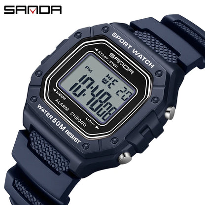 SANDA 2156 Fashion Mens Watch Military Water Resistant Sport Watches Army Big Dial Led Digital Wristwatches Stopwatches For Male-EXPROTAS