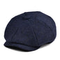 Baker Boy Cap Wool Blend Herringbone Newsboy Hat for Men Women