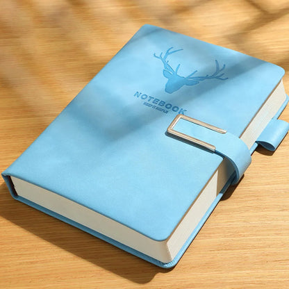 A5 Leather Notebook Cover with Bookmark - 200 Pages Journal Notepad