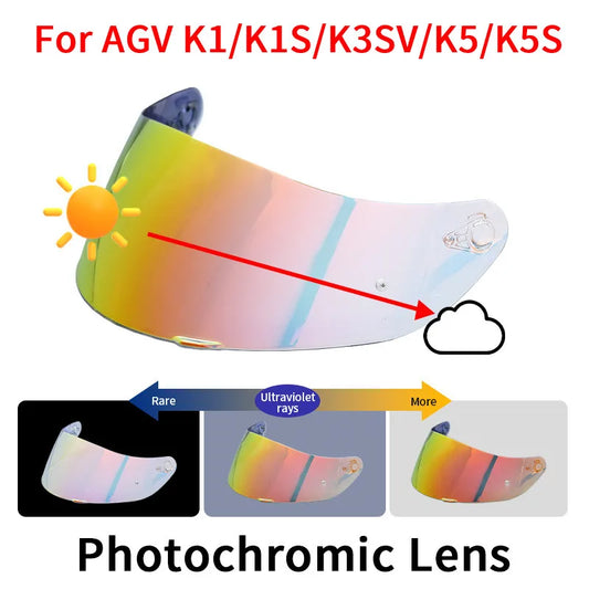 Photochromic Visor for AGV K1 K3SV K5 K5S Helmet Shield Auto Tint Lens