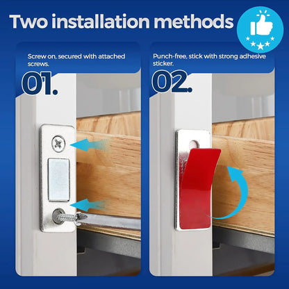Ultra Thin Magnetic Cabinet Catch Strong Door Drawer Stopper Invisible Adhesive