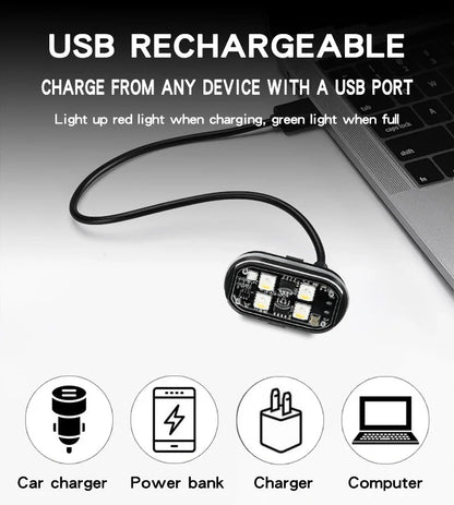 Wireless LED Strobe Lights for Motorcycle with USB Charging