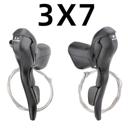 MicroNEW Road Bike Shifter 3x7 3x8 3x9 3x10 Speed Brake Levers Bicycle 2x7 2x8 2x9 2x10 Speed Front Derailleur For Shimano-EXPROTAS