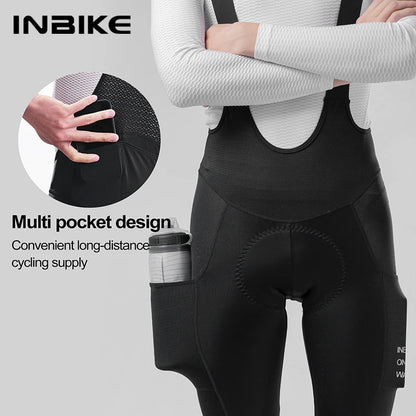 Spring Cycling Bib Tights INBIKE Mens MTB Road Bike 4 Pocket Leggings