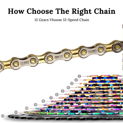 Bike Chain SUMC Half Hollow  116L 9/10/11/12 Speed for Shimano SRAM Campagnolo