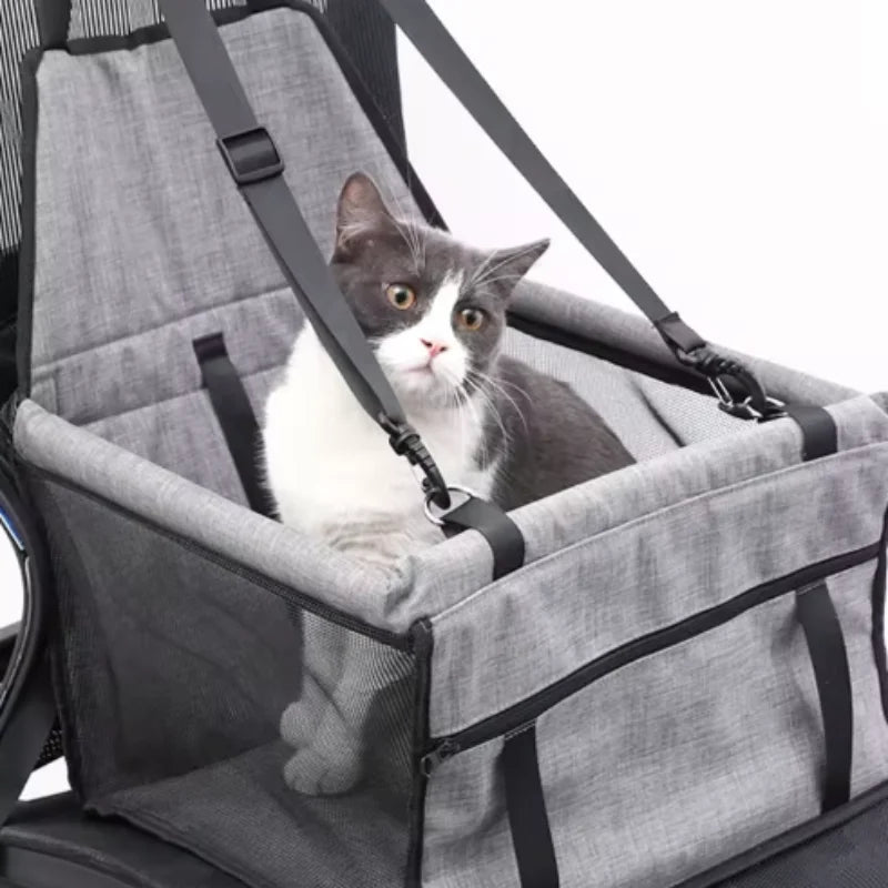 Dog Car Seat Cover Hammock Foldable Pet Basket Harness Travel Safety