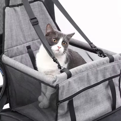 Dog Car Seat Cover Hammock Foldable Pet Basket Harness Travel Safety