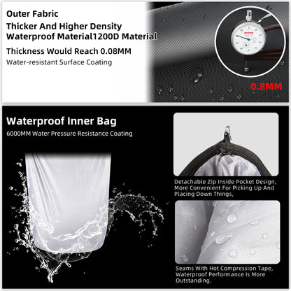 Rhinowalk Motorcycle Side Pannier Bag 25-32L Waterproof Expandable Quick Release