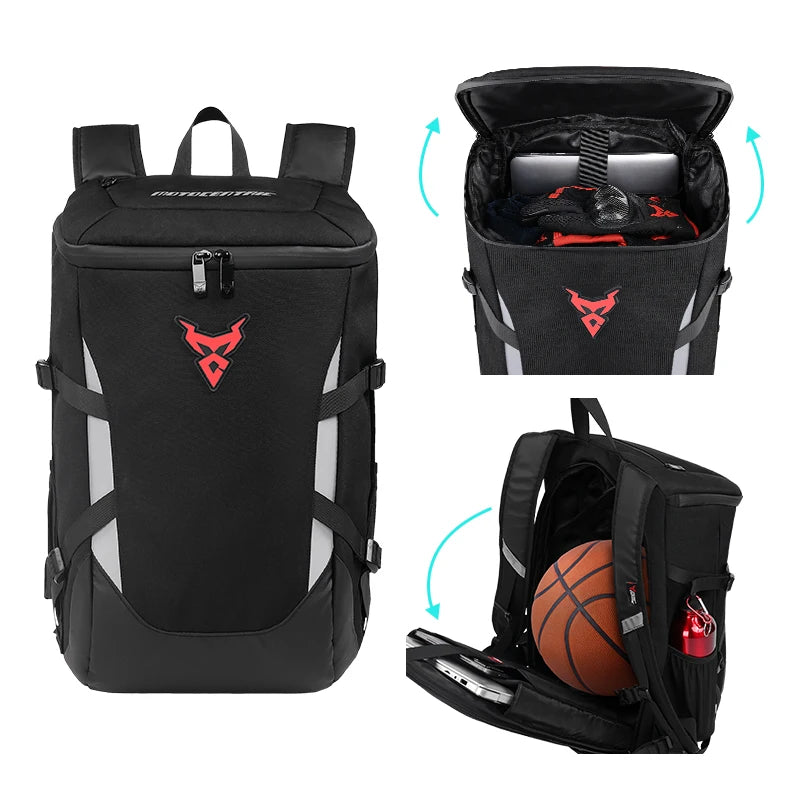 MOTOCENTRIC 28L Motorcycle Backpack Waterproof Outdoor Sports Riding Helmet Locomotive Backpack Business Travel Laptop Bag-EXPROTAS
