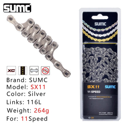 Bike Chain SUMC Half Hollow  116L 9/10/11/12 Speed for Shimano SRAM Campagnolo