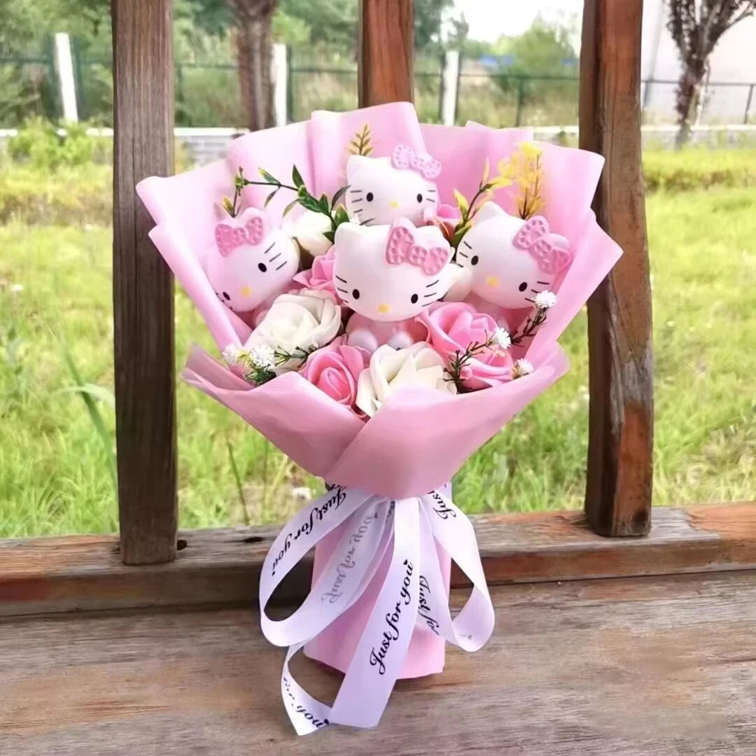 Pooh Bear Bouquet Plush Doll for Wedding Graduation Birthday Christmas