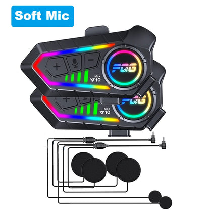 Y10 Max Motorcycle Helmet Bluetooth 6.0 Intercom Headset CVC DSP Noise Reduction