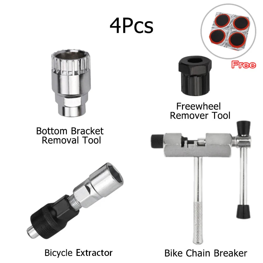 Bike Repair Tool Kit Chain Breaker Crank Puller Flywheel Remover Wrench