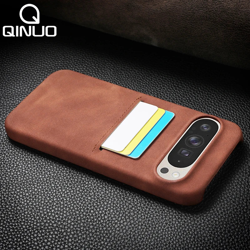 Sheepskin Style Leather Card Case for Google Pixel 8-10 Pro XL Matte Cover